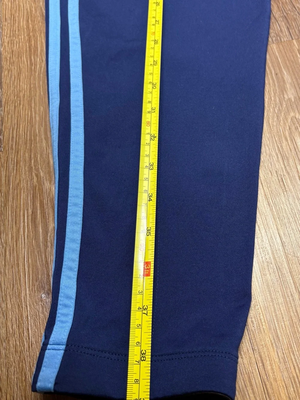 adidas Navy Joggers with Light Blue Side Stripes